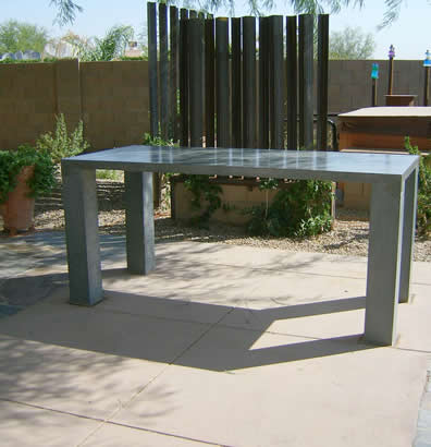 Concrete patio table